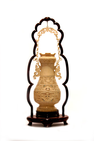 Pozo con peana de madera 15 x 13 x 41cm