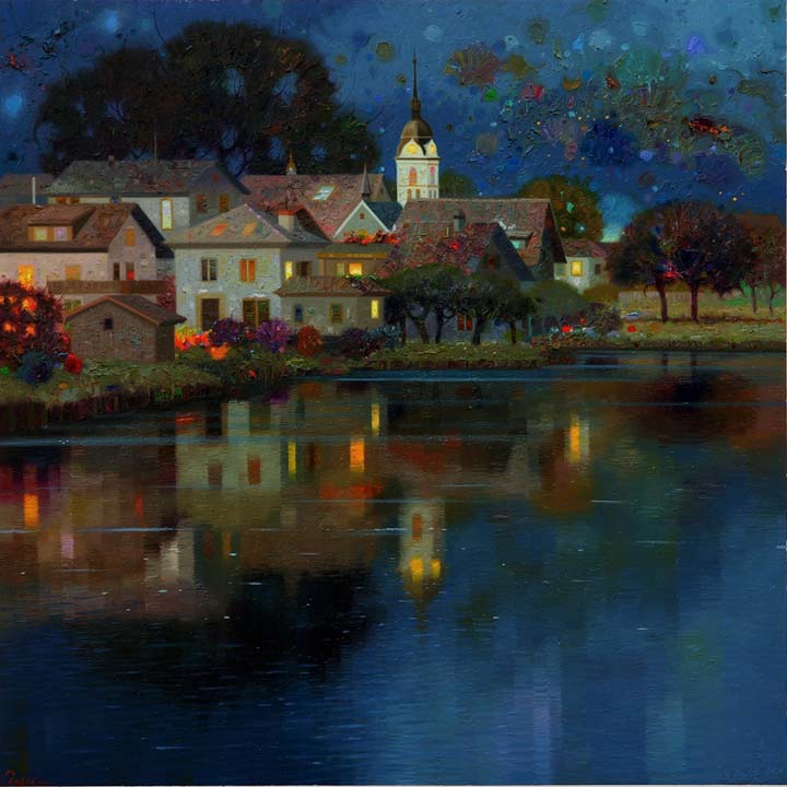 05-Primeras luces de la noche- Arth Suiza 60x60 cm.