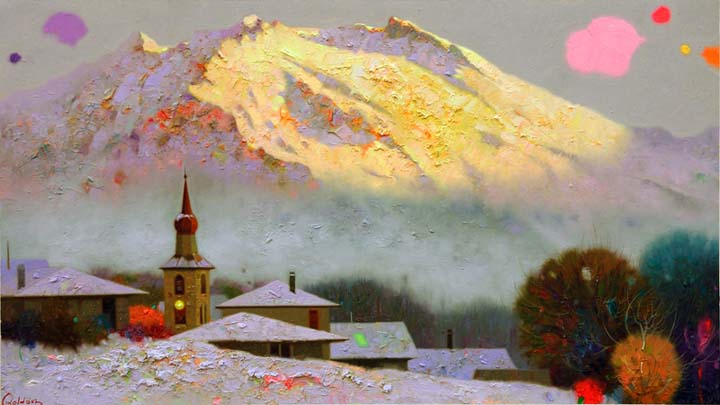 10-Despunta el dia- Alpes franceses 60x35 cm.