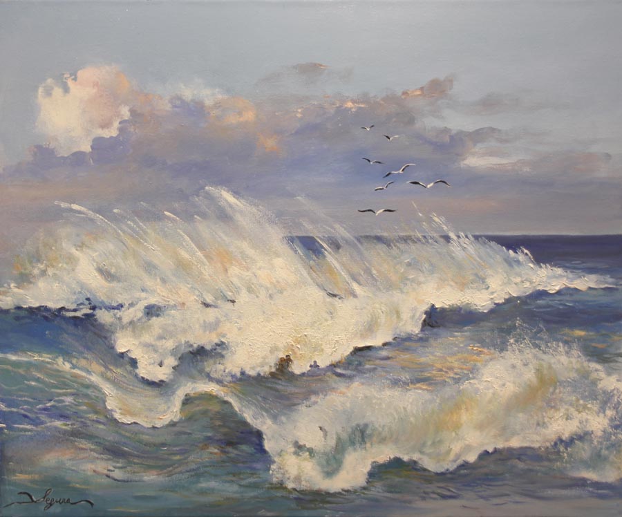 11 El viento despeina la ola.  54x65cm.