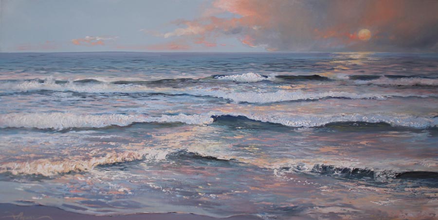 14 Olas con orrullos.  40x80cm.