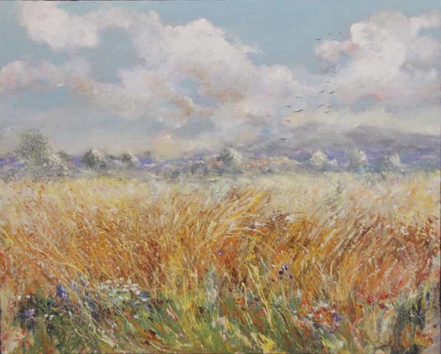 21 Trigal y fuente de la abundacia.  65x81cm.