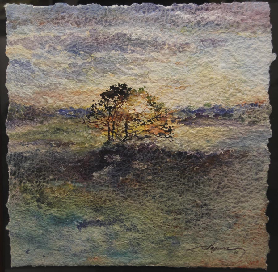 27 Cae la tarde. Acuarela 40x40cm.