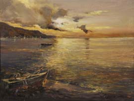 01 Anochecer.  28x38cm.