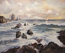 09 Mar y rocas.   54x65cm.