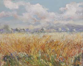 21 Trigal y fuente de la abundacia.  65x81cm.