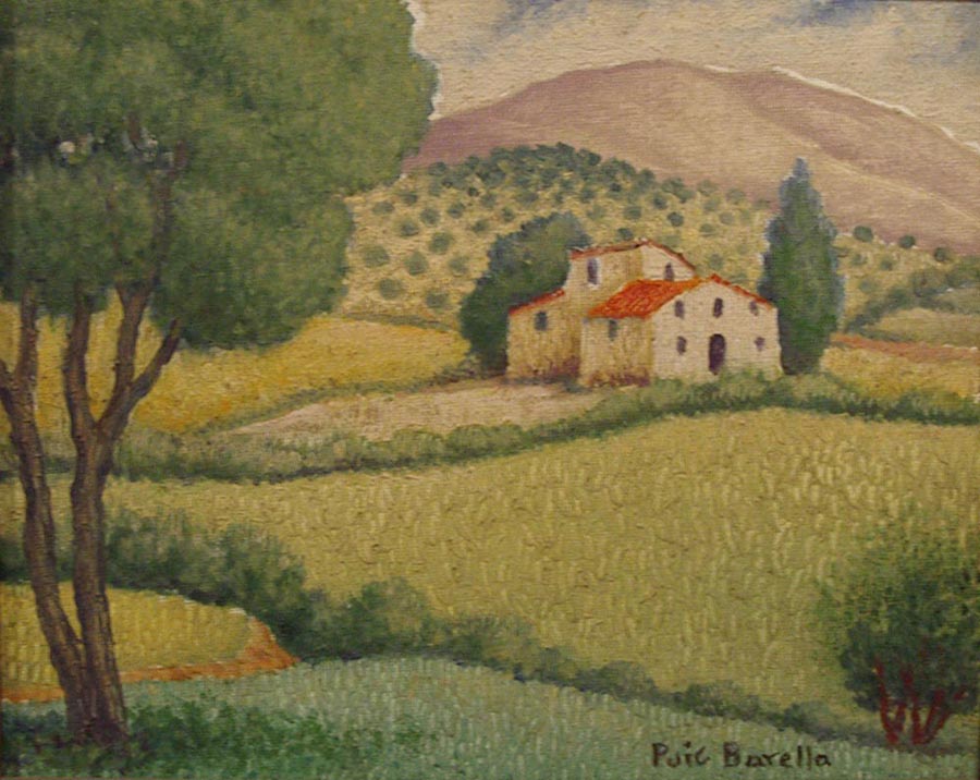 01492-27x22cm. Paisaje y casas