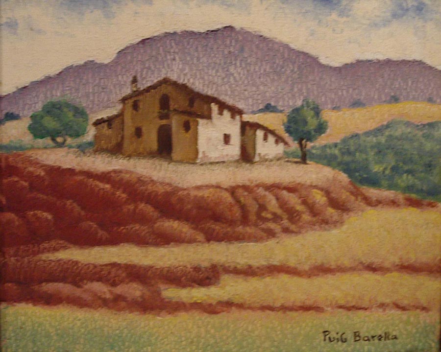 01992-27x22cm. Paisaje y casas