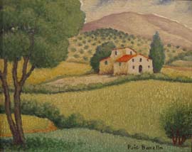 01492-27x22cm. Paisaje y casas