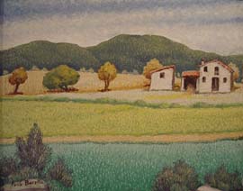 01592-27x22cm. Paisaje y casas