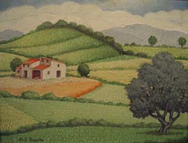 1792-35x27cm. Paisaje y casas