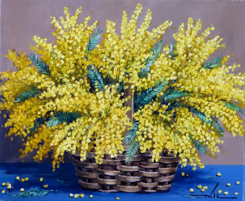 04 Cesto con mimosas 46x38