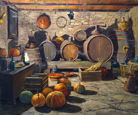 09 Bodega con calabazas 61x50cm.