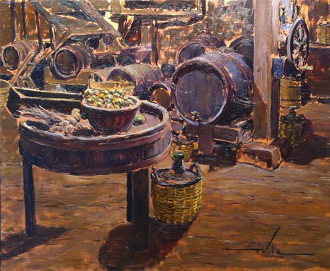 12 Bodega con manzanas 46x38cm.