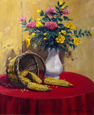 29 Flores y maiz 38x46cm.