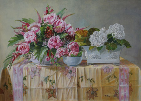 100x73 Peonias y hortensias